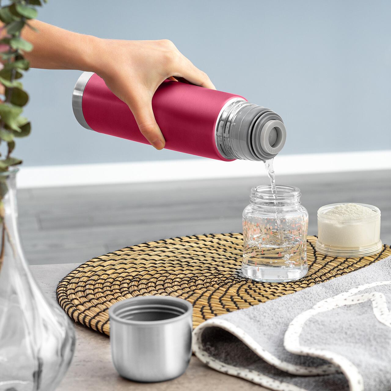 Sticlă termos din oțel inoxidabil vidat Reer ColourCup 450 ml, roșu