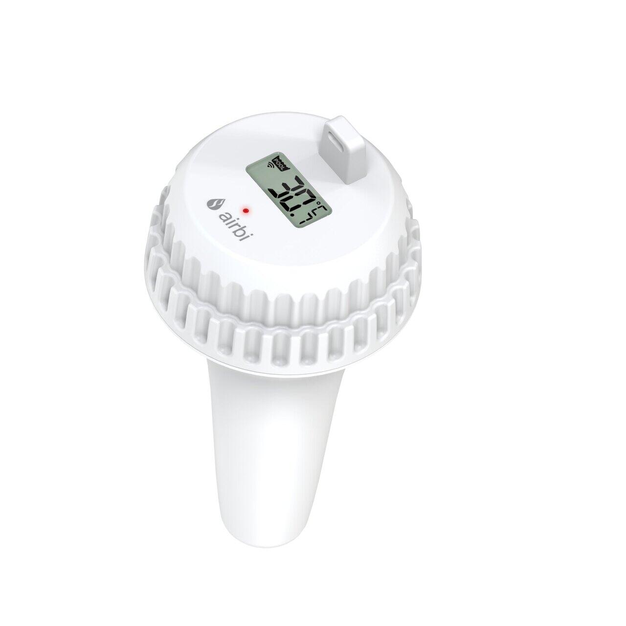 Termometru si higrometru digital de camera, cu senzori wireless pentru exterior si pentru apa din piscina, lumina de fundal, Airbi POOL BI1021