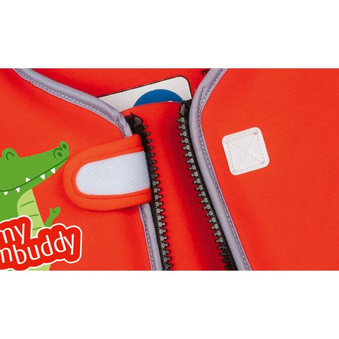 Vesta de inot pentru copii, ajustabila, 19–30 kg (3-6 ani), marimea M, rosie, cu imprimeu crocodil, Reer MySwimBuddy Swim Vest M, 66044