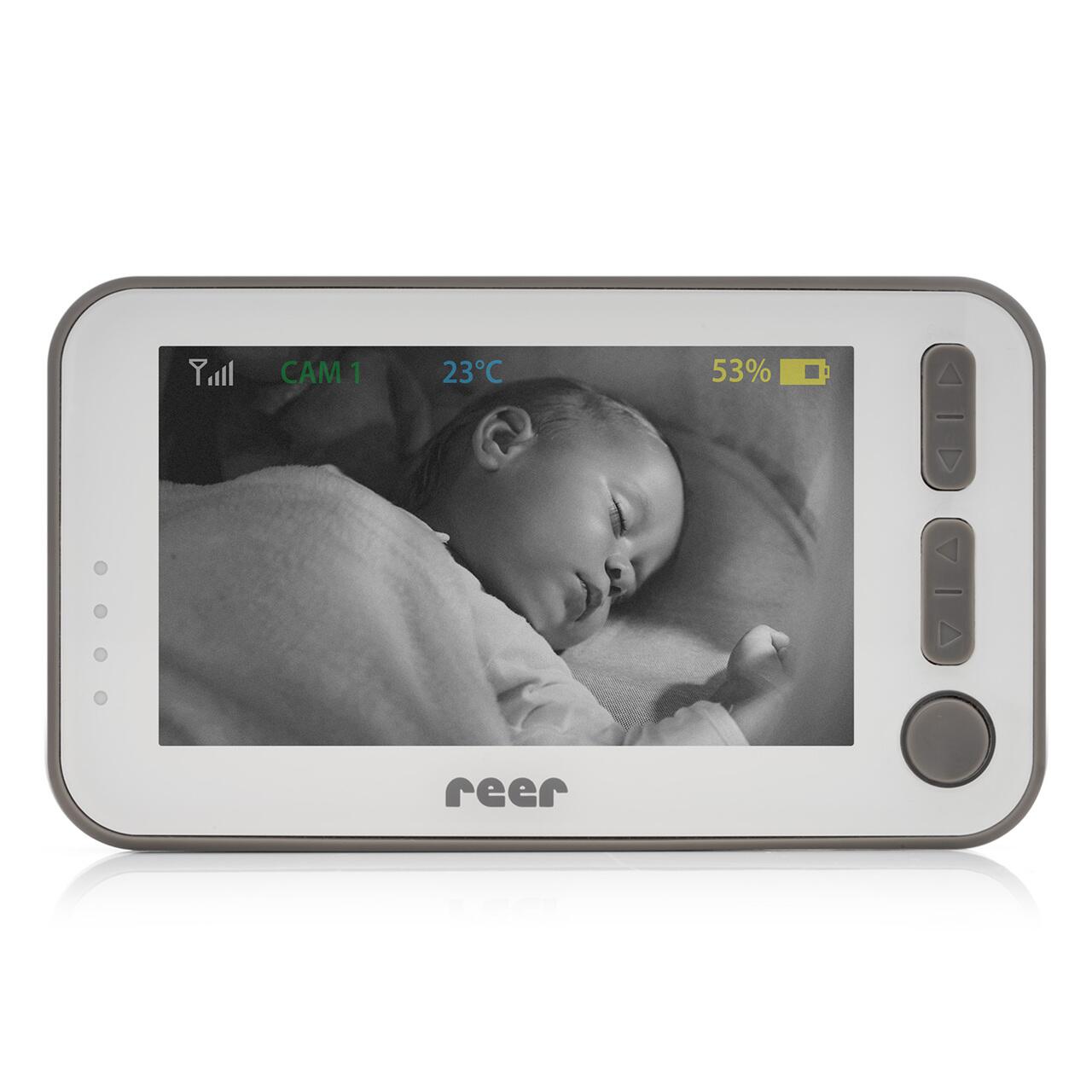 Video monitor digital pentru bebelusi cu camera rotativa si urmarire inteligenta a miscarii, REER BabyCam XL 80440