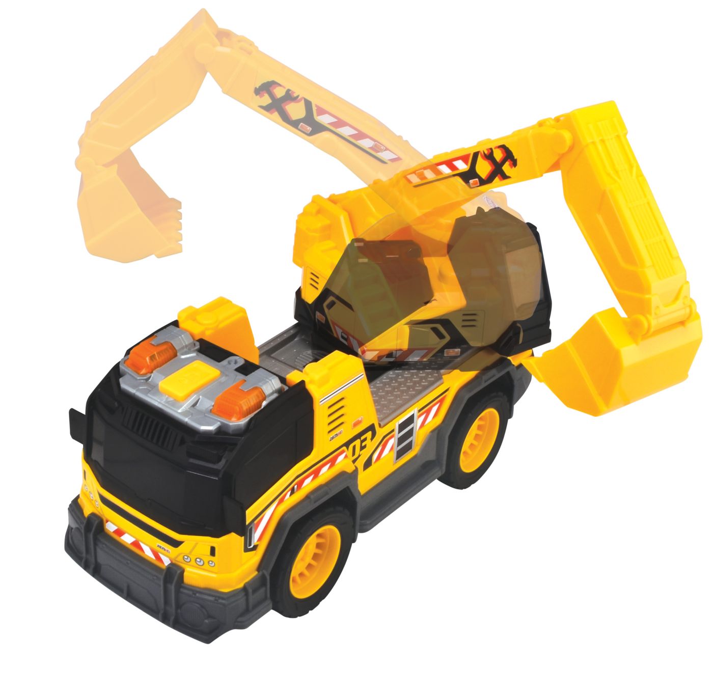 DICKIE CAMION CU EXCAVATOR CU SUNETE SI LUMINI 30CM