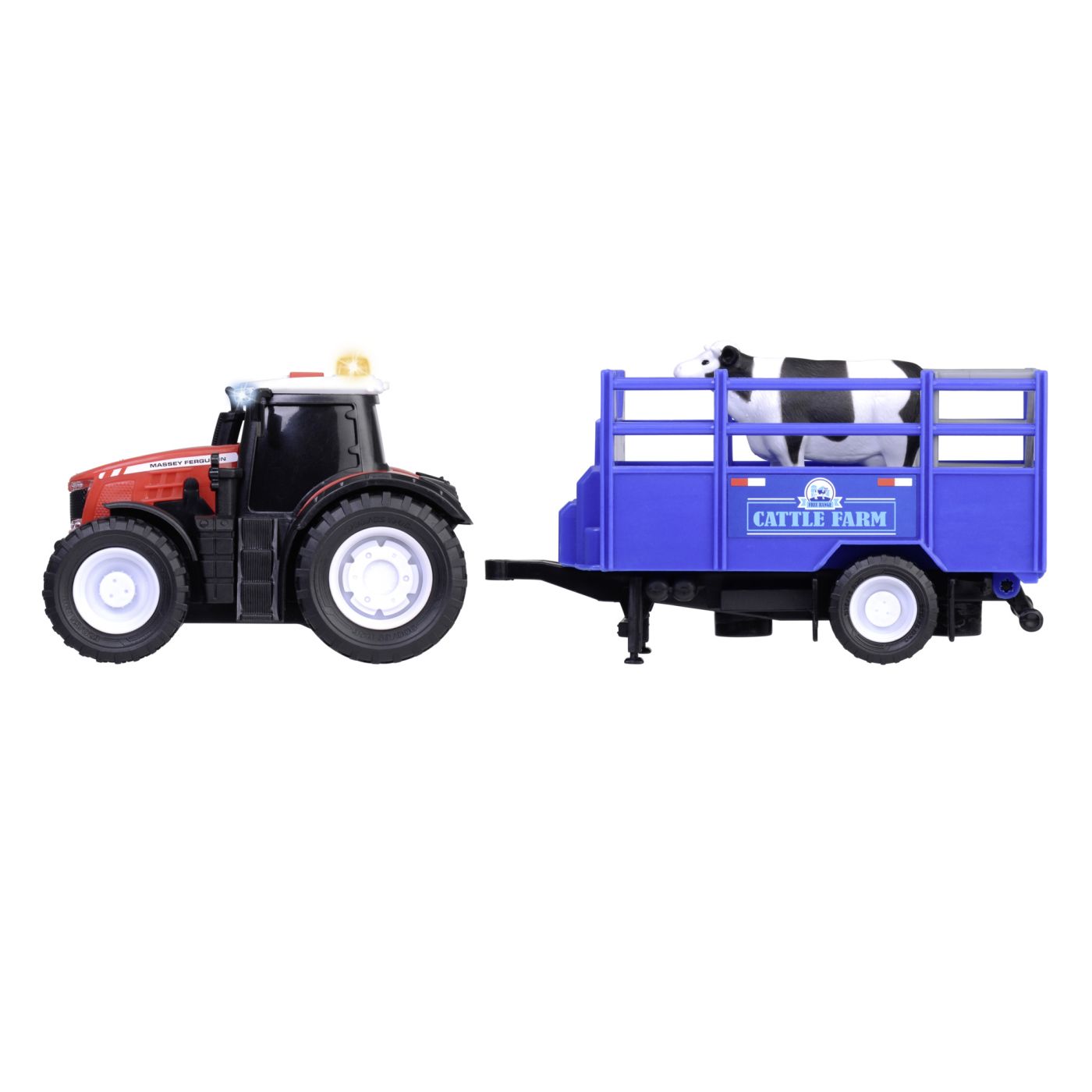 DICKIE MASSEY FERGUSON TRACTOR SI REMORCA CU SUNETE SI LUMINI