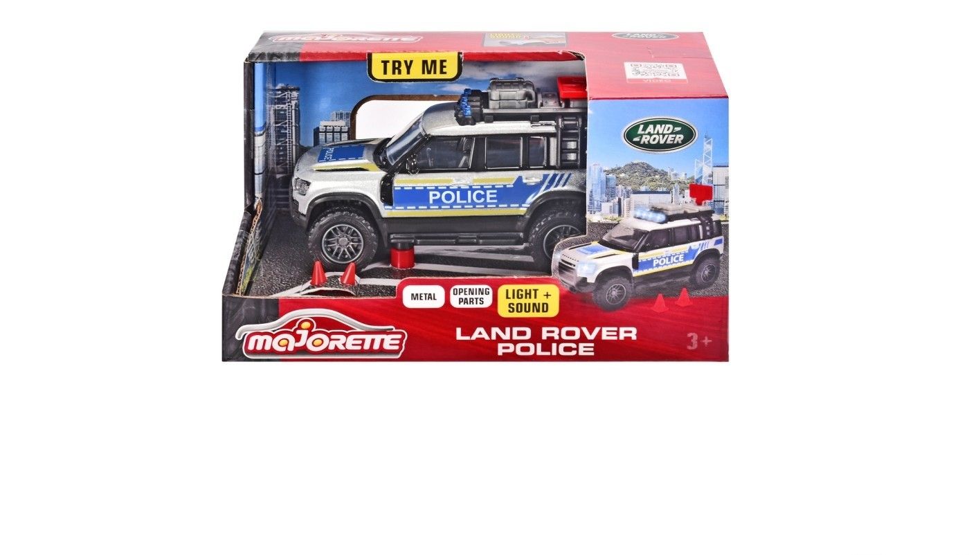 Masinuta de politie Land Rover Majorette cu lumini si sunete