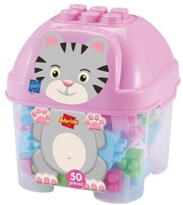 Set de construcție Ecoiffier Abrick Pisică, 50 piese, multicolor