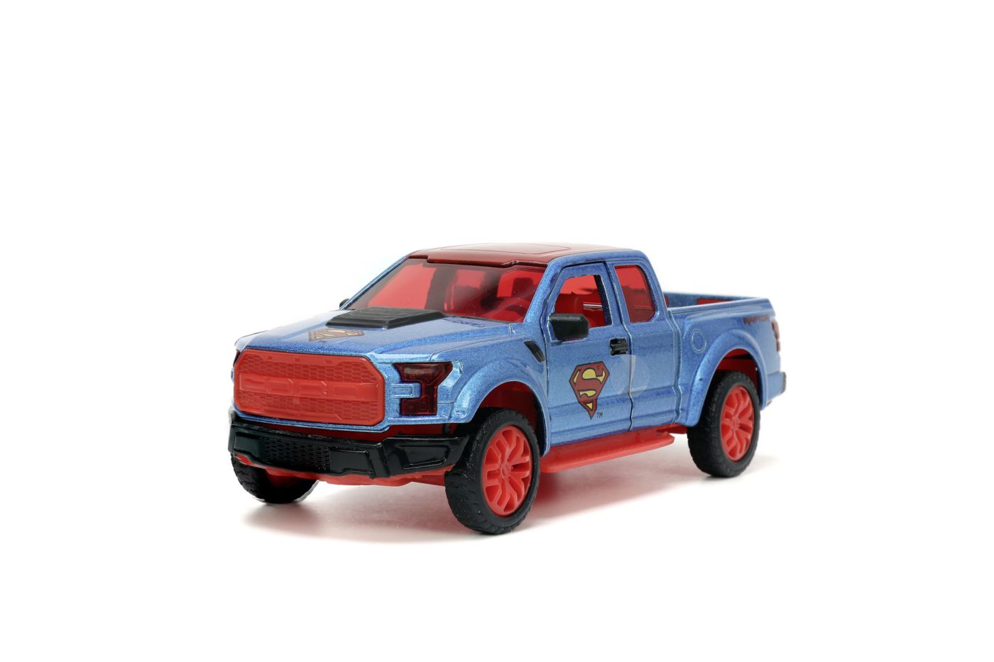 JADA DC SET FIGURINA METALICA SUPERMAN SI MASINUTA 2017 FORD F 150 RAPTOR SCARA 1:32