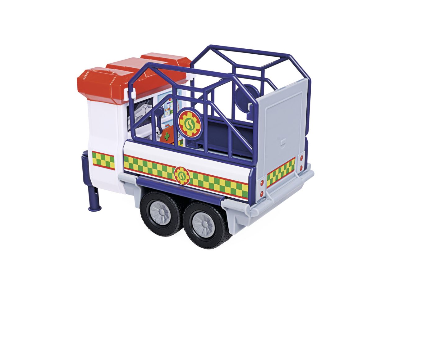 POMPIERUL SAM VEHICUL SALVARE ANIMALE CU FIGURINE SI REMORCA