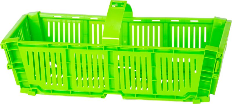 Prepravka Strend Pro, na ovocie a zeleninu, košík, rozkladacia, s rúčkou, zelená, 40x18x15 cm