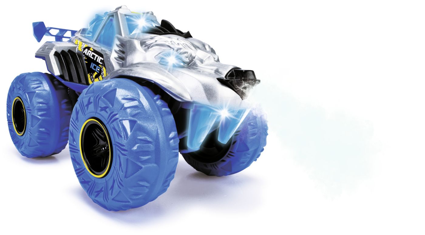 DICKIE MASINA DE TEREN ARCTIC ICE MONSTER CU LUMINI SUNETE SUSPENSII SI FUNCTIE ABUR 25CM