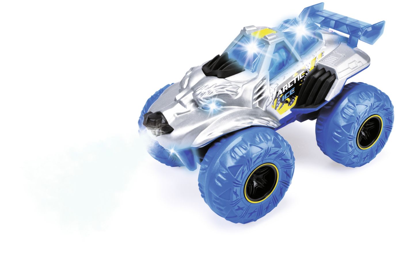 DICKIE MASINA DE TEREN ARCTIC ICE MONSTER CU LUMINI SUNETE SUSPENSII SI FUNCTIE ABUR 25CM