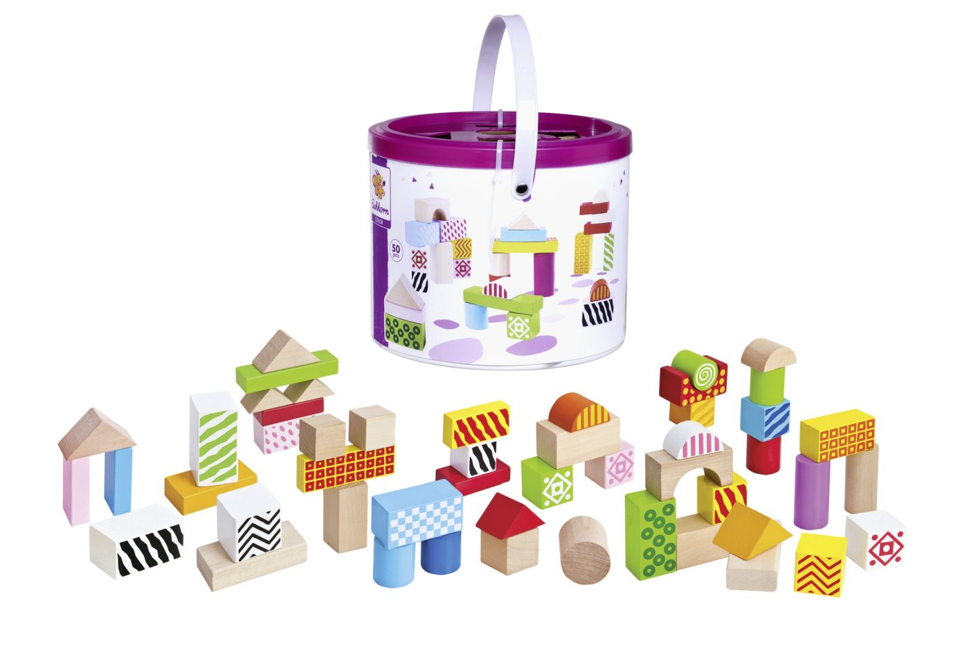 EICHORN COLOR SET BLOCURI DE CONSTRUCTIE DIN LEMN