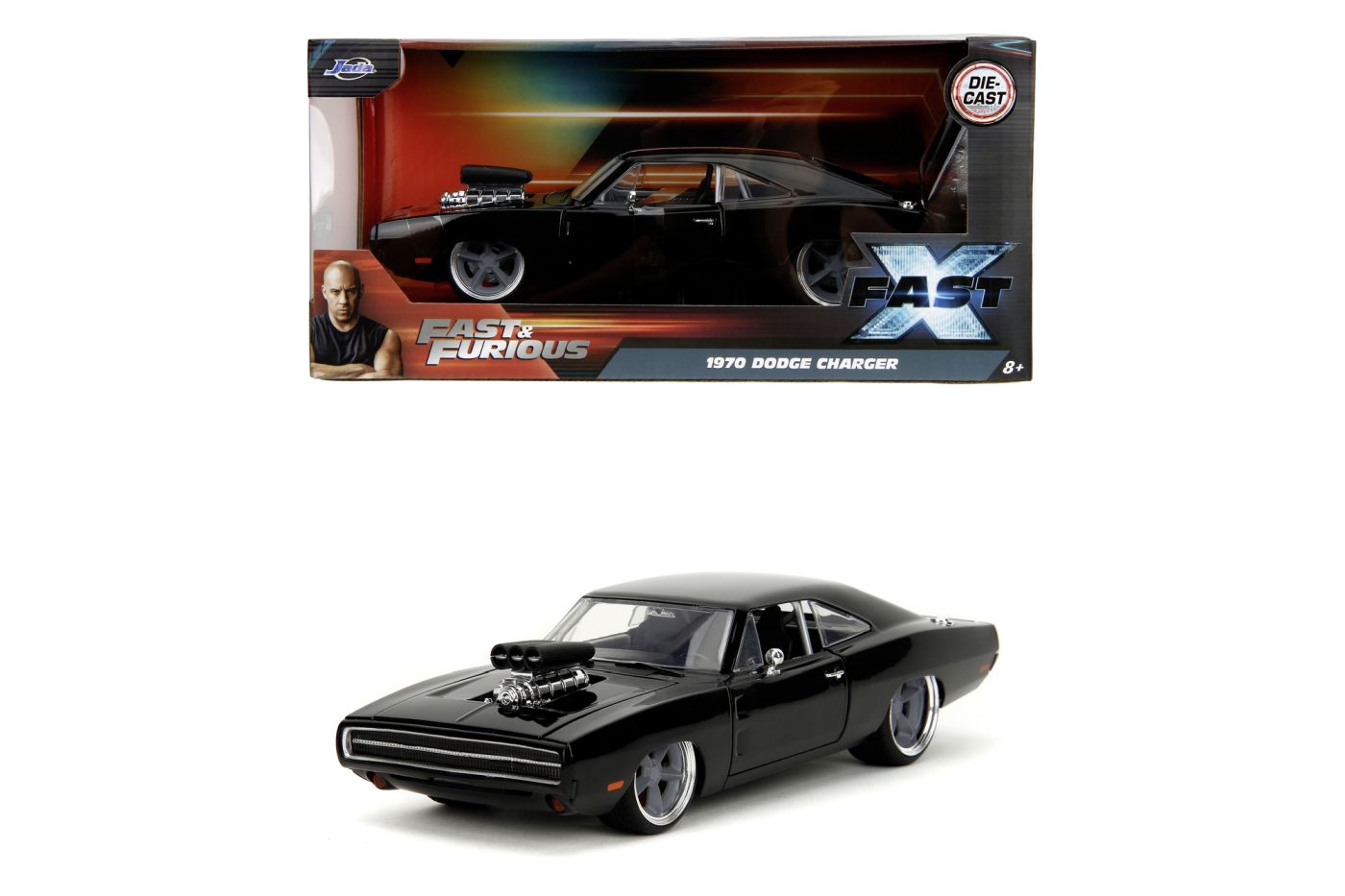 JADA FAST AND FURIOUS MASINUTA METALICA DODGE CHARGER 1970 NEGRU SCARA 1 LA 24