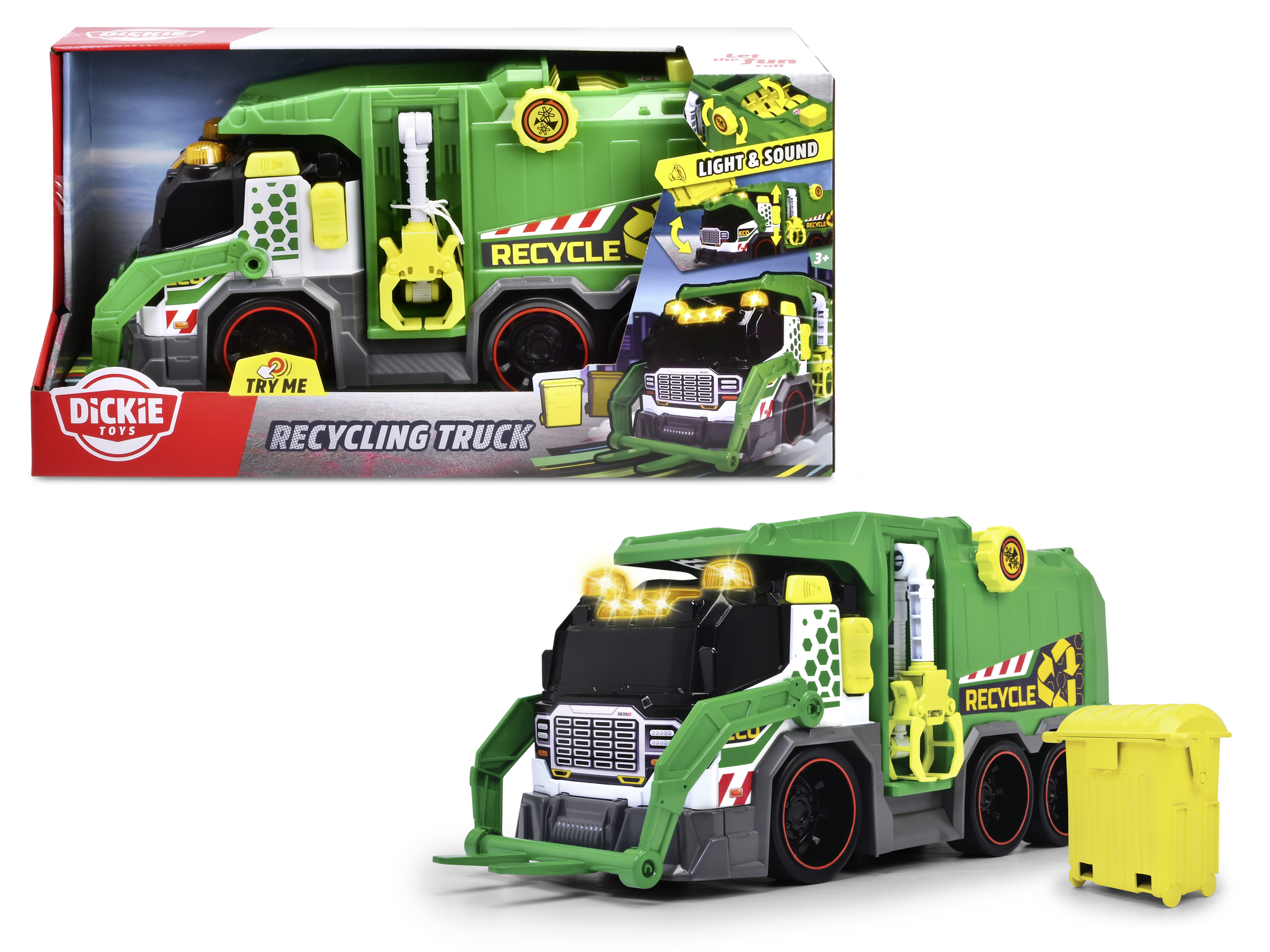 DICKIE TOYS CAMION DE RECICLARE CU LUMINI SI SUNETE 39CM