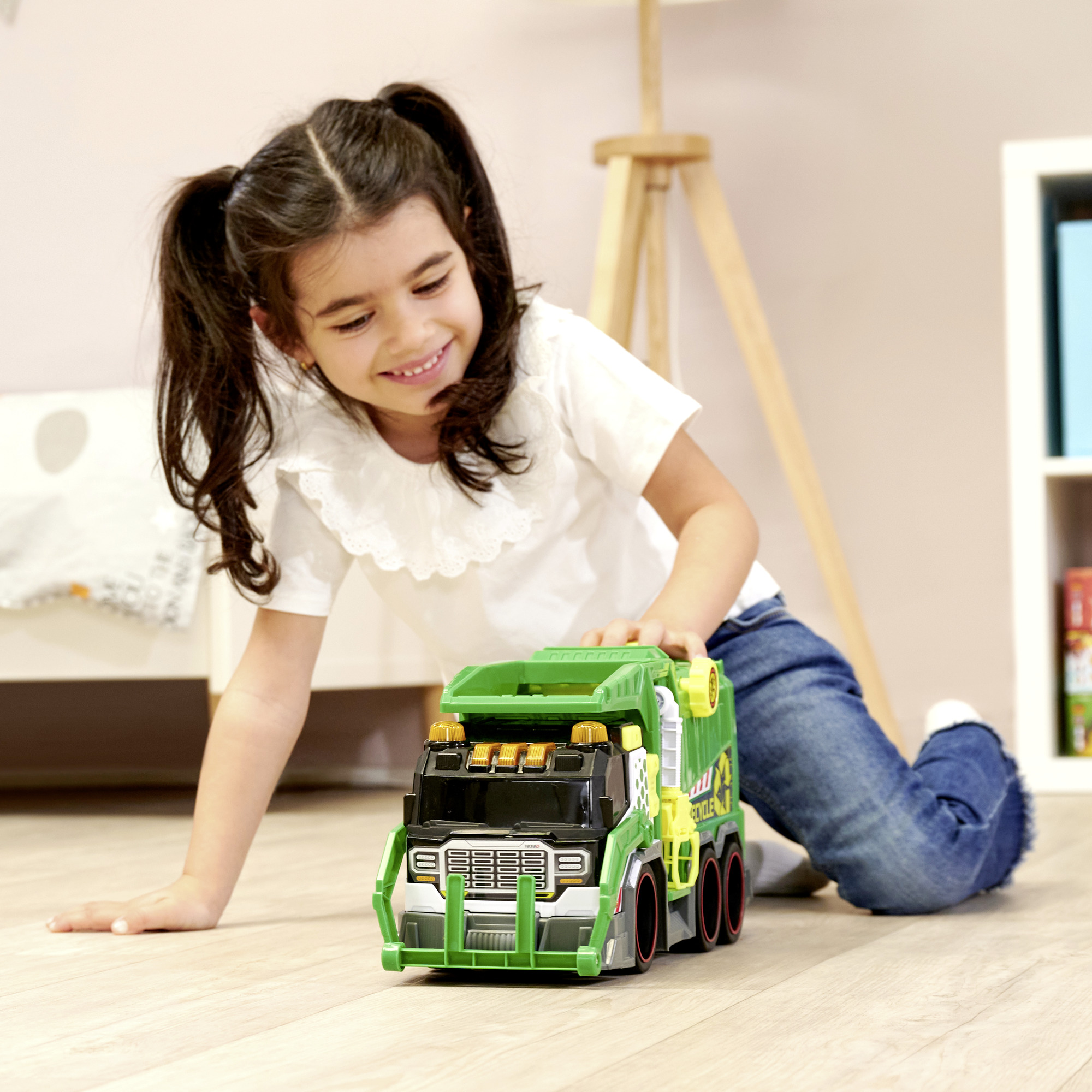 DICKIE TOYS CAMION DE RECICLARE CU LUMINI SI SUNETE 39CM