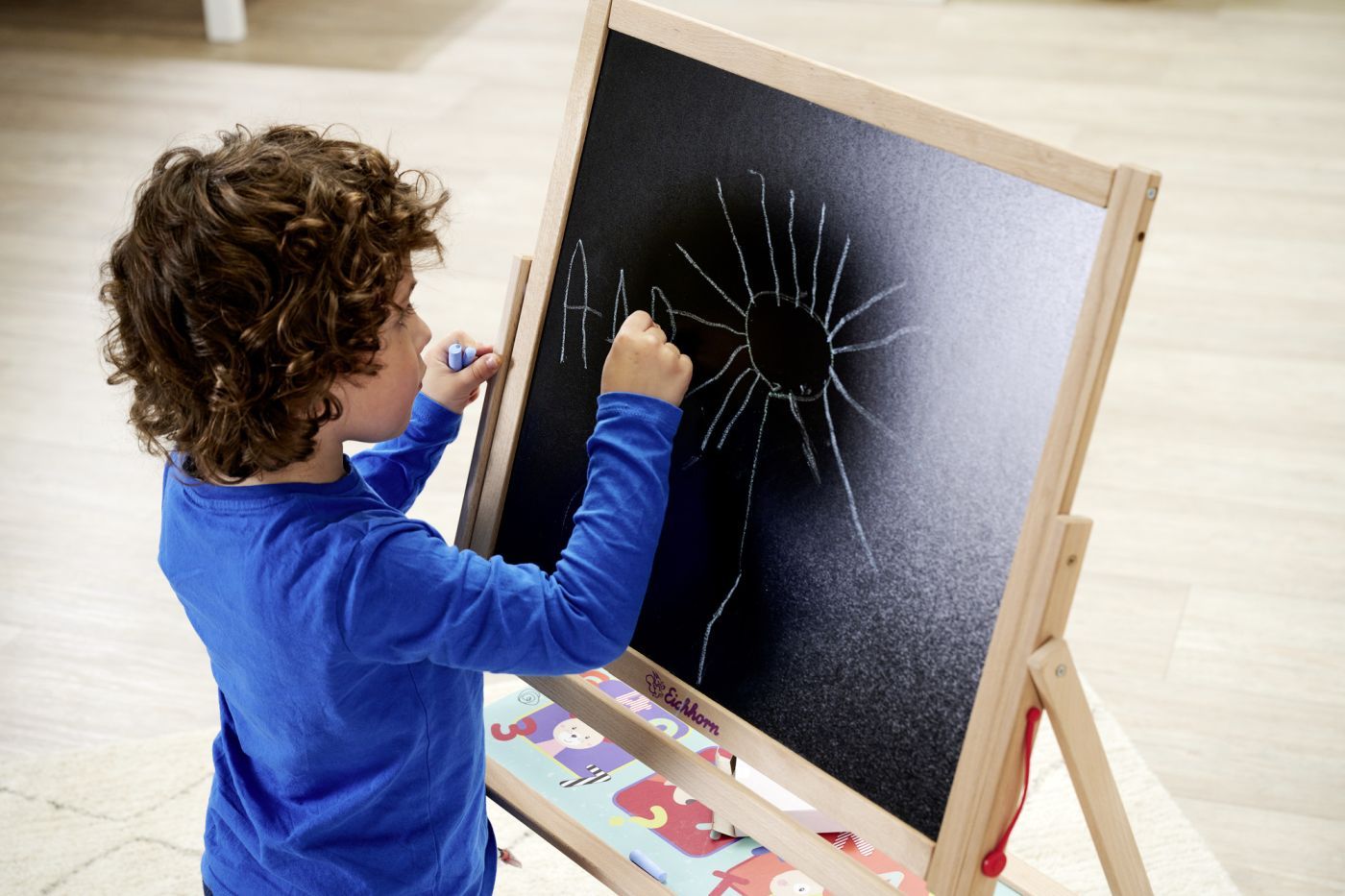 Tabla de desen din lemn Eichhorn cu 2 fete, accesorii incluse