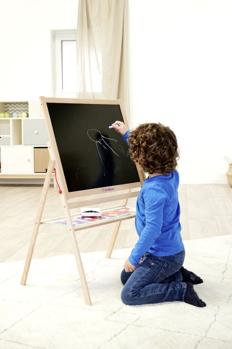 Tabla de desen din lemn Eichhorn cu 2 fete, accesorii incluse