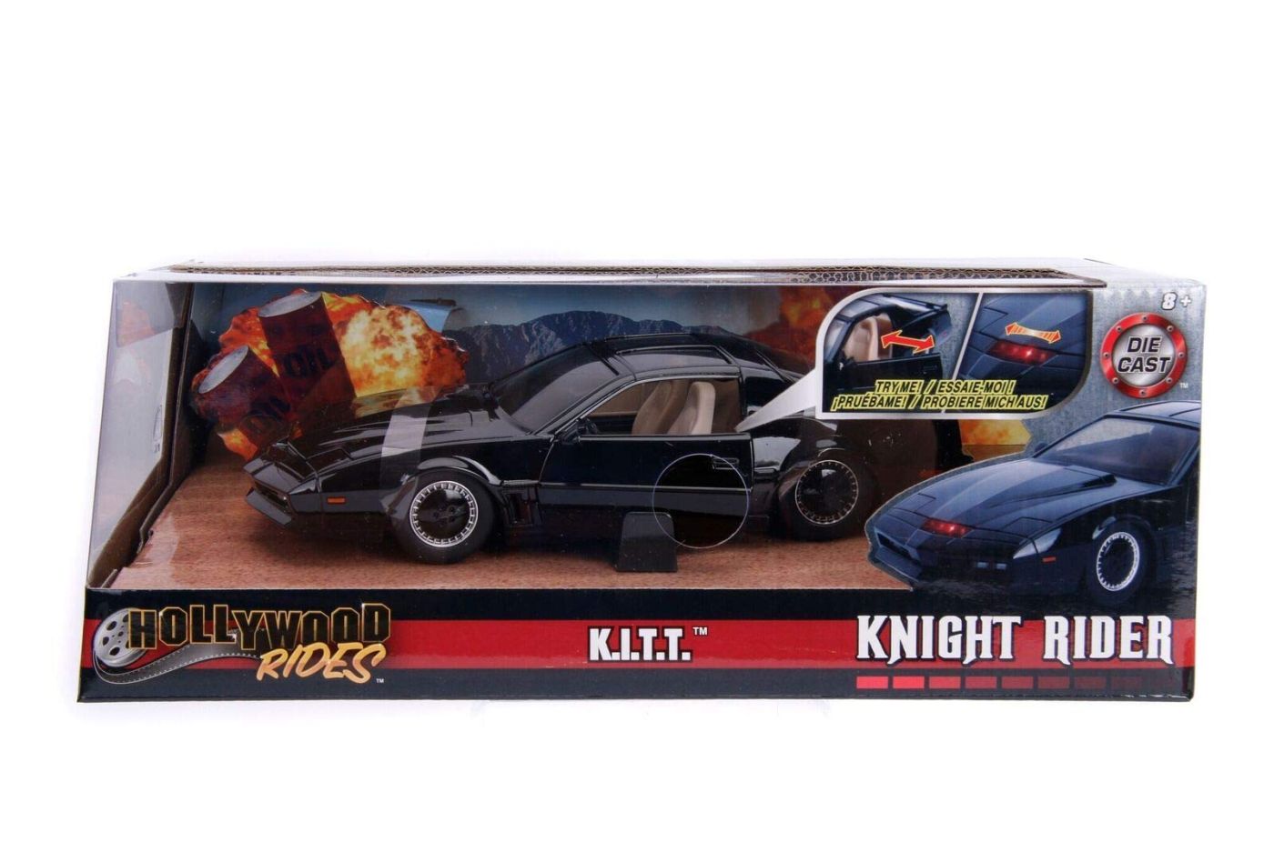 Masinuta metalica KITT Knight Rider Jada Hollywood Rides, scara 1:24