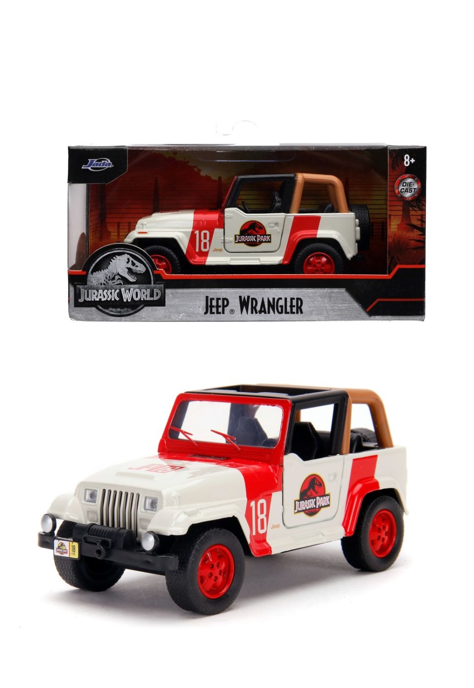 JURASSIC WORLD MASINUTA METALICA JEEP WRANGLER SCARA 1 LA 32