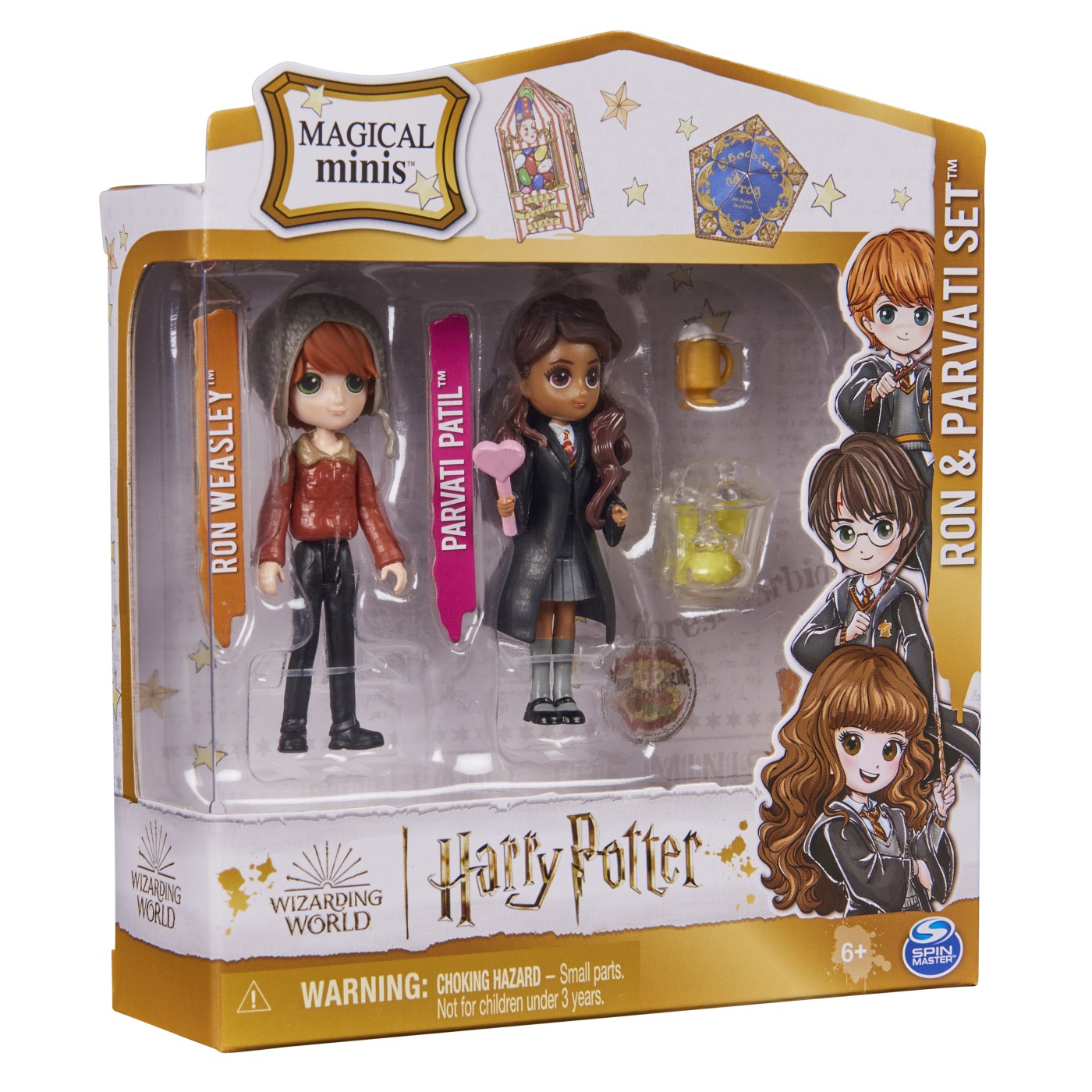HARRY POTTER WIZARDING WORLD MAGICAL MINIS SET 2 FIGURINE RON SI PARVATI
