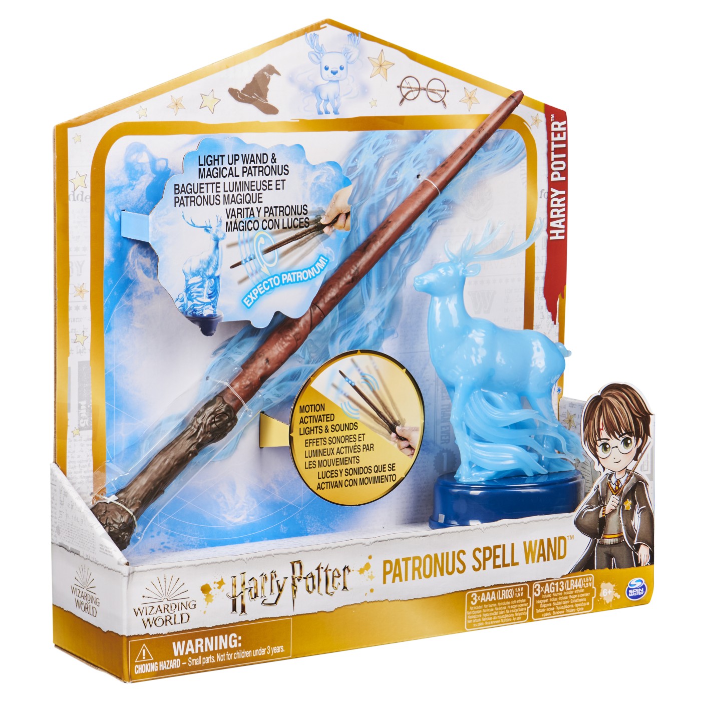 HARRY POTTER WIZARDING WORLD PATRONUS SPELL WAND BAGHETA LUI HARRY 33CM