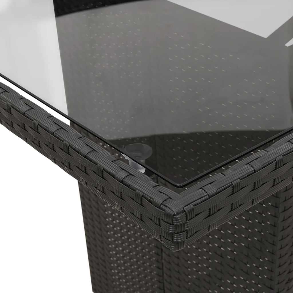 Set mobilier de grădină cu perne, 9 piese, negru, poliratan GartenMobel Dekor