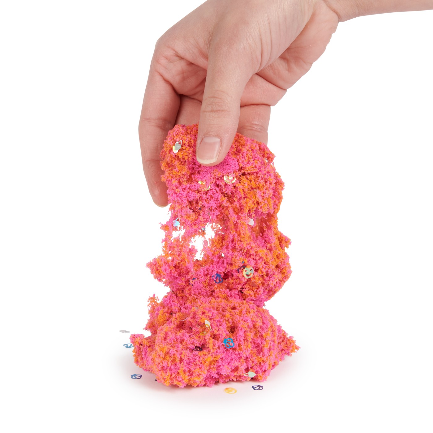 Set Kinetic Sand Flowfetti cu nisip modelabil si accesorii tematice