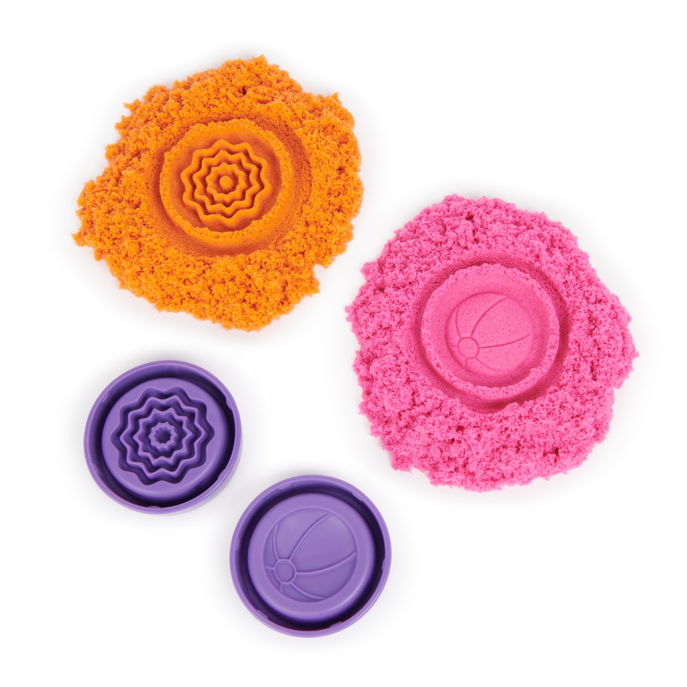 Set Kinetic Sand Flowfetti cu nisip modelabil si accesorii tematice