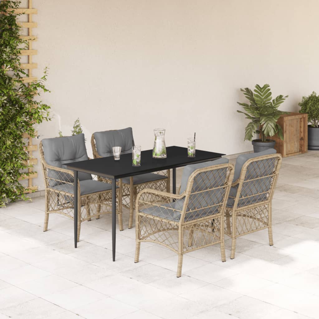 Set mobilier pentru grădină, 5 piese, cu perne, bej, poliratan GartenMobel Dekor