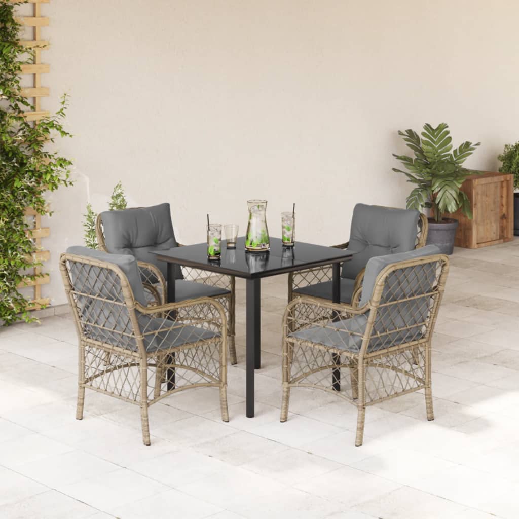 Set mobilier pentru grădină, 5 piese, cu perne, bej, poliratan GartenMobel Dekor