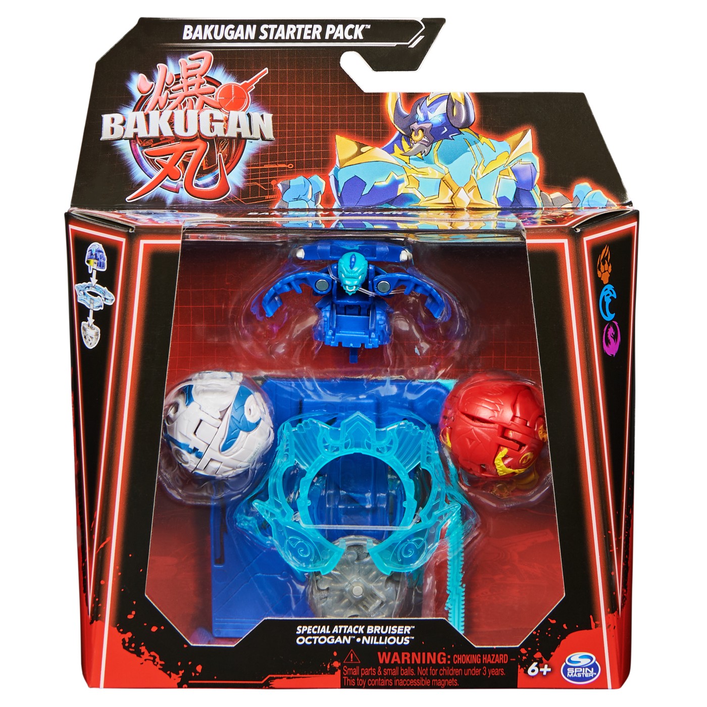 Set Bakugan Starter Pack cu Bruiser, Octogan si Nillious