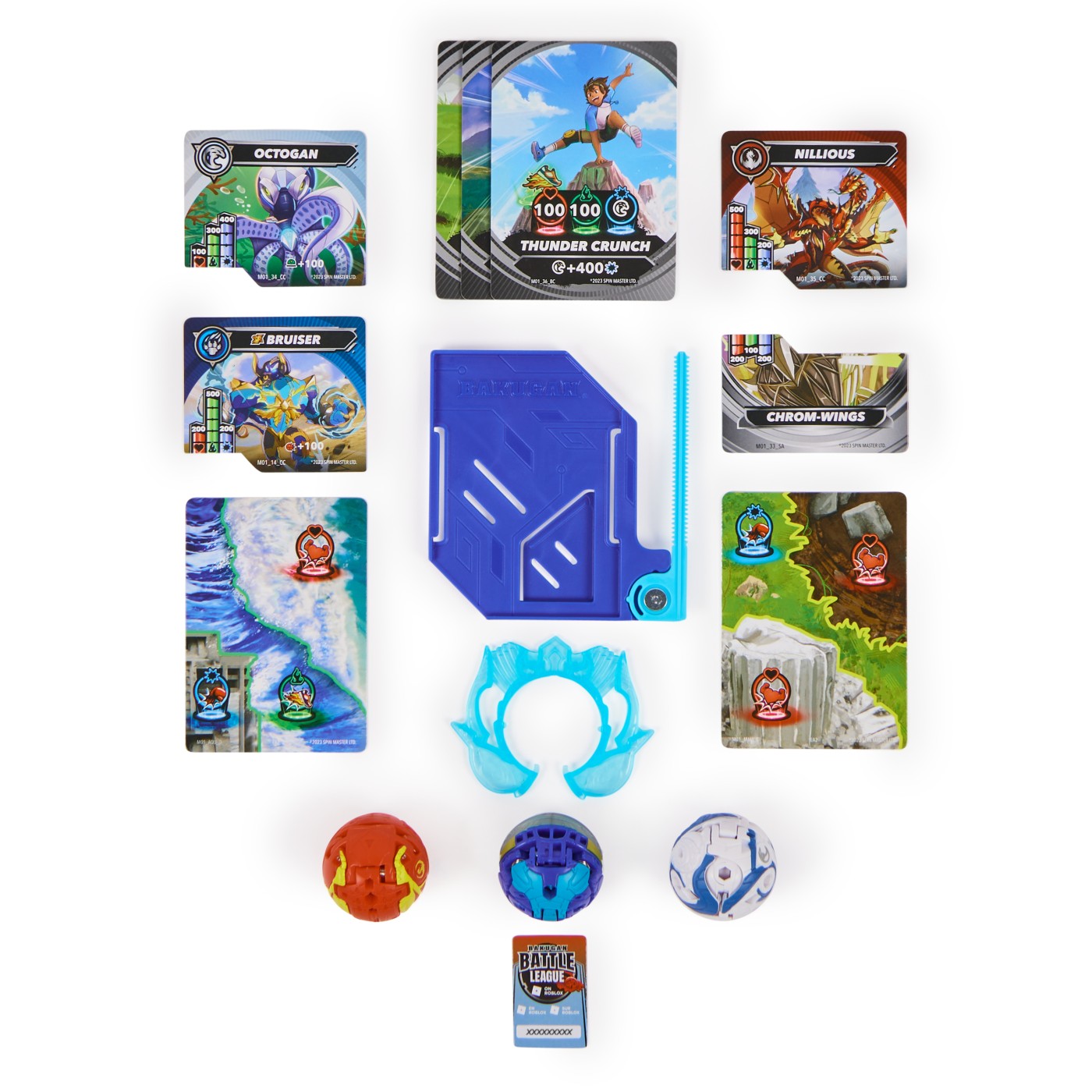 Set Bakugan Starter Pack cu Bruiser, Octogan si Nillious