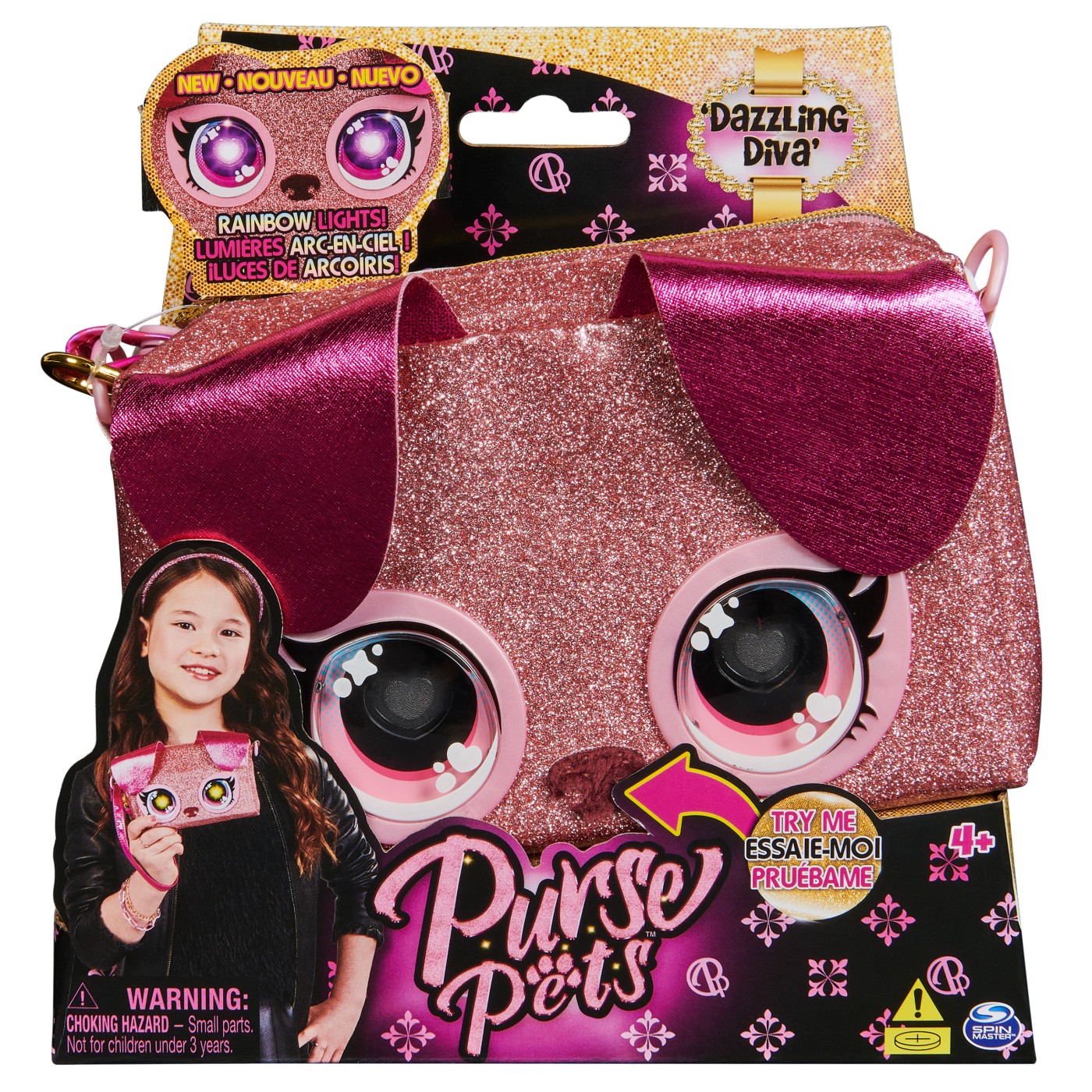 Gentuta interactiva Purse Pets Rainbow Lights Dazzling Diva