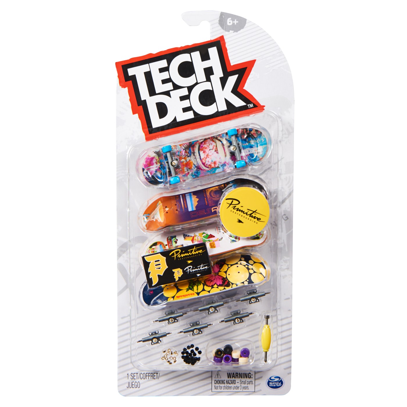 Set 4 fingerboard Tech Deck Primitive 9,6 cm pentru trucuri si colectie