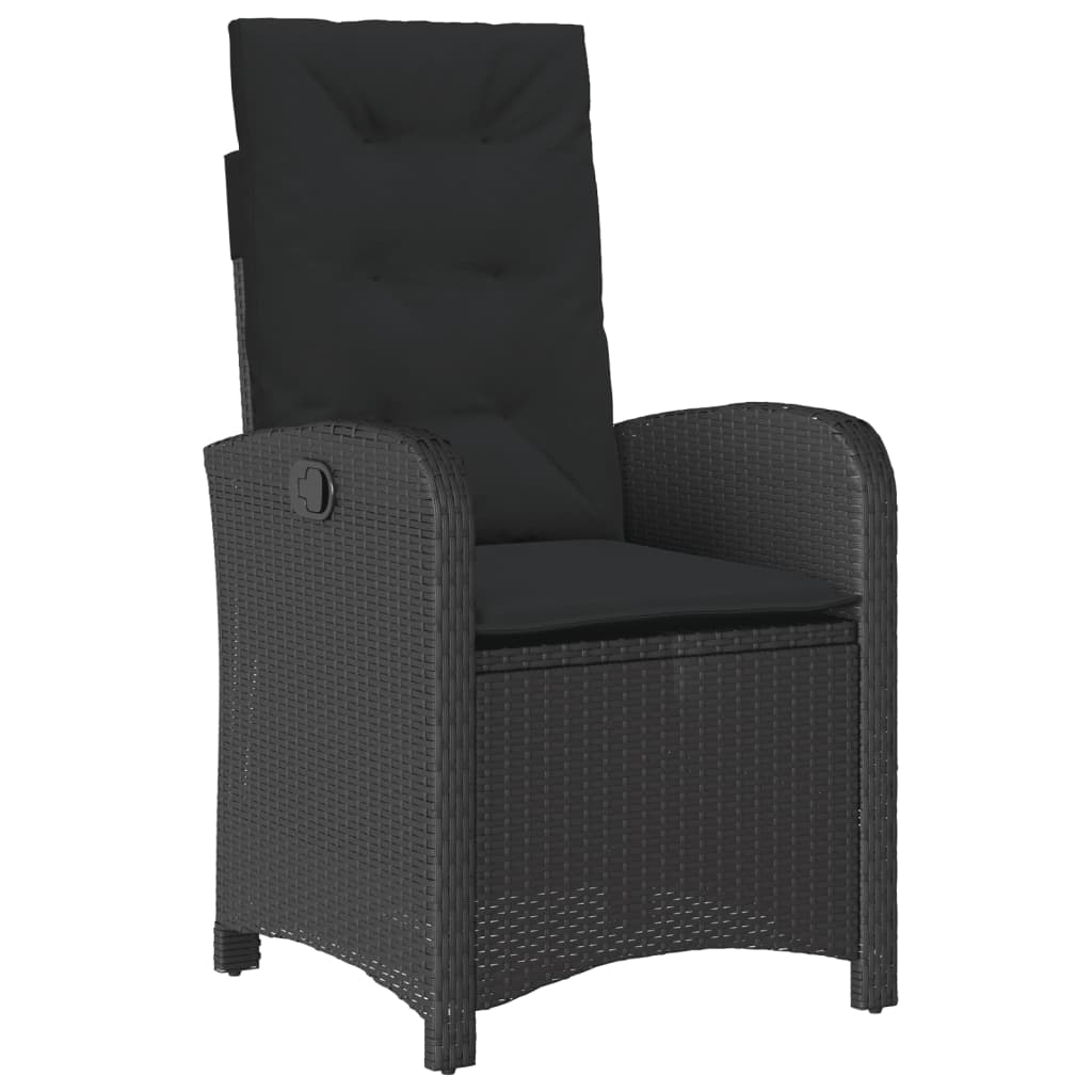 Set mobilier de grădină cu perne, 9 piese, negru, poliratan GartenMobel Dekor