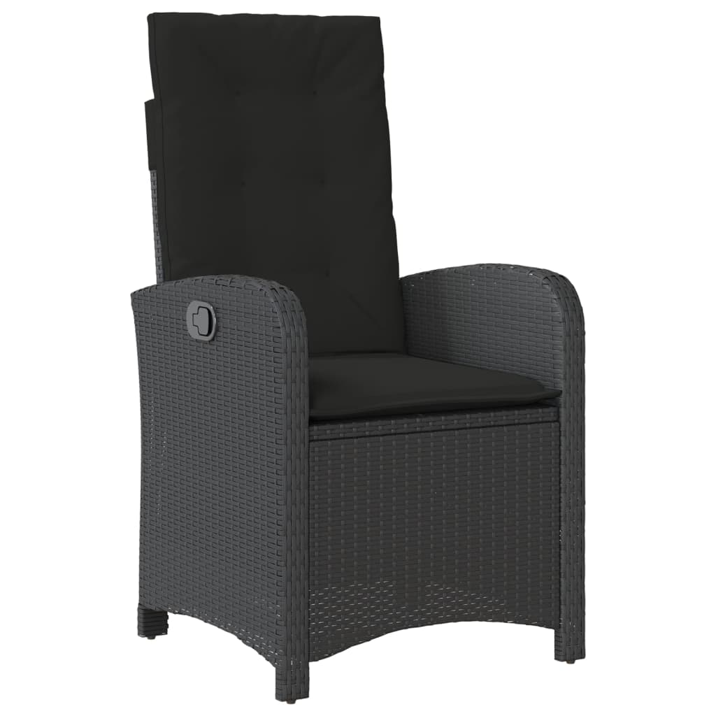 Set mobilier de grădină cu perne, 9 piese, negru, poliratan GartenMobel Dekor
