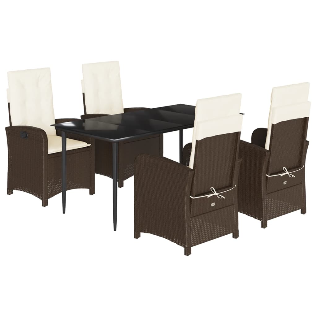 Set mobilier de grădină, 5 piese, cu perne, maro, poliratan GartenMobel Dekor