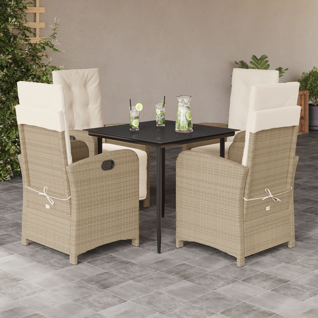 Set mobilier de grădină cu perne, 5 piese, bej, poliratan GartenMobel Dekor