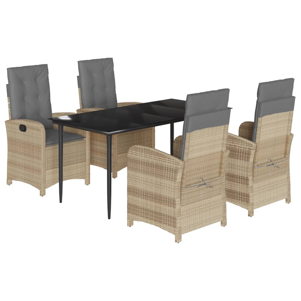 Set mobilier pentru grădină, 5 piese, cu perne, bej, poliratan GartenMobel Dekor
