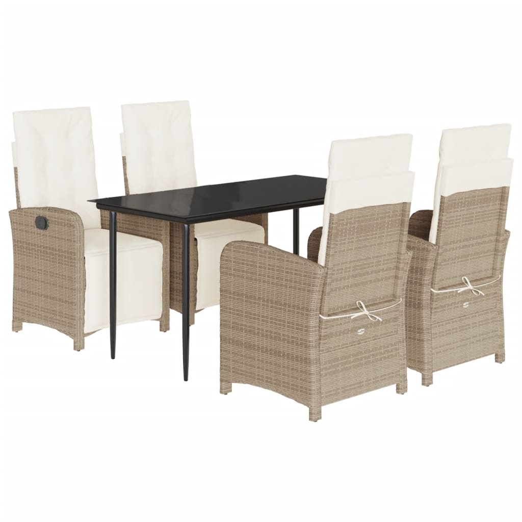 Set mobilier de grădină cu perne, 5 piese, bej, poliratan GartenMobel Dekor