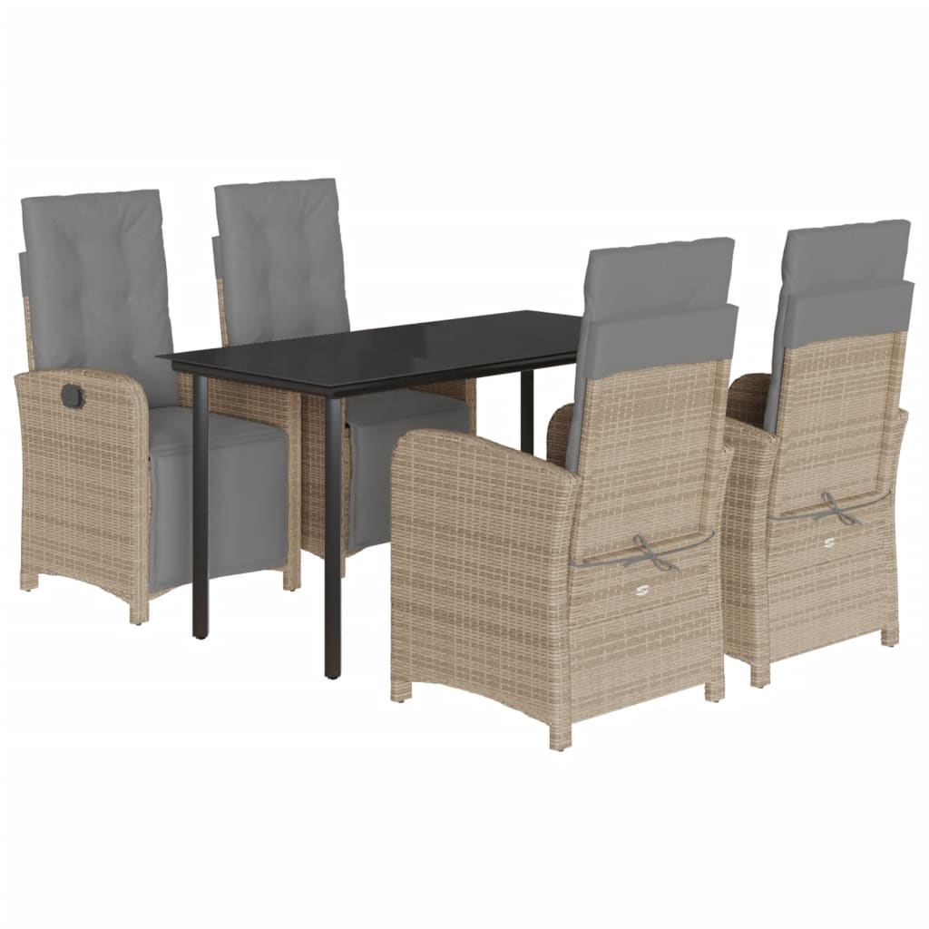 Set mobilier de grădină cu perne, 5 piese, bej, poliratan GartenMobel Dekor