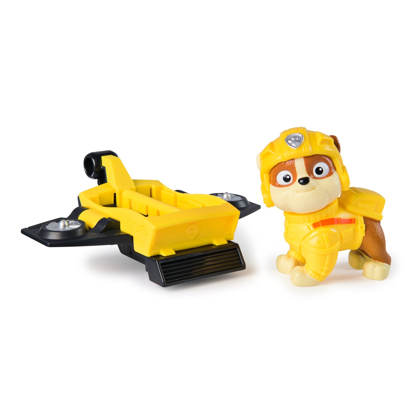 PATRULA CATELUSILOR ACTION PUPS SET VEHICUL DE SALVARE HOVERBOARD SI FIGURINA RUBBLE 5 CM