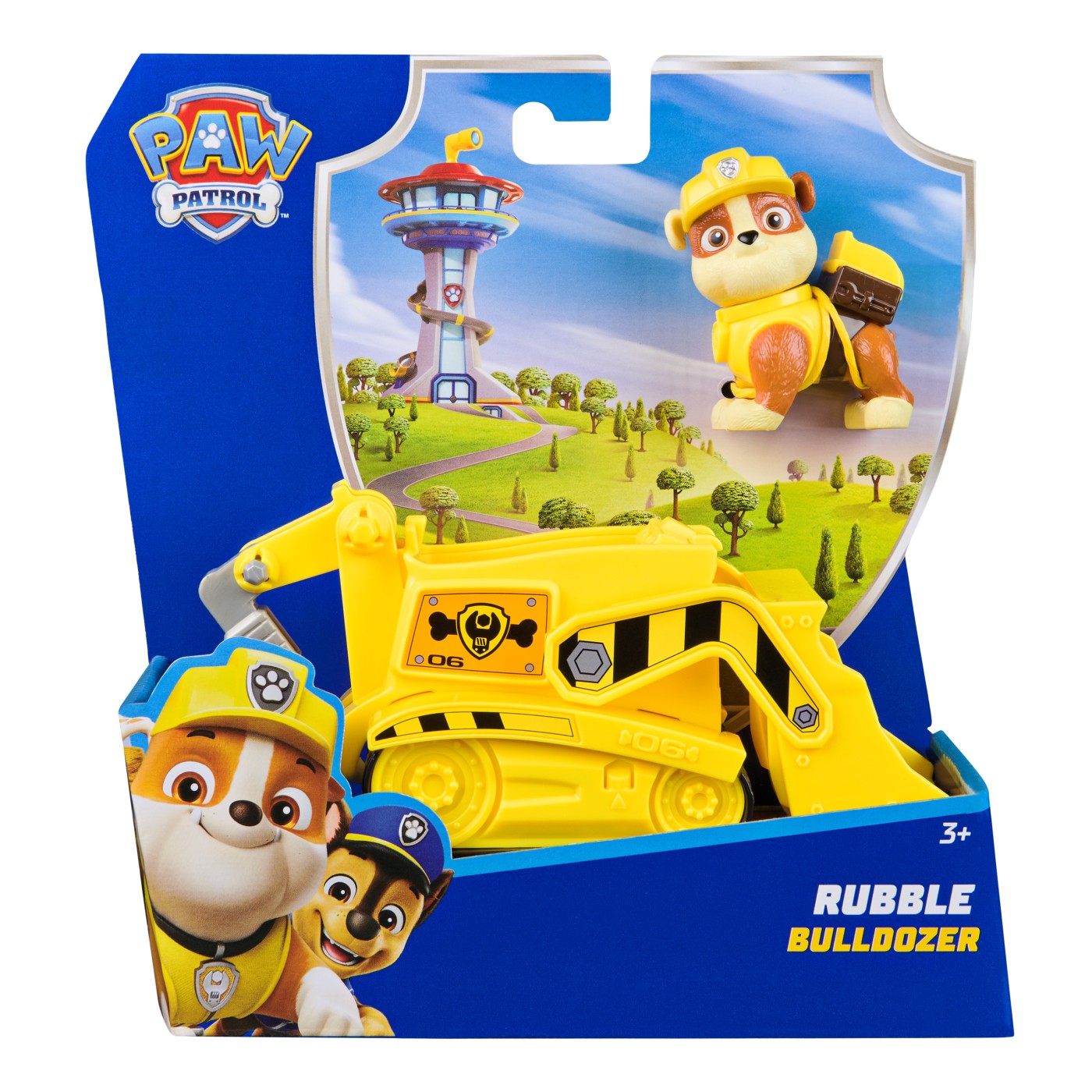 PATRULA CATELUSILOR SET VEHICUL DE BAZA BULDOZER SI FIGURINA RUBBLE