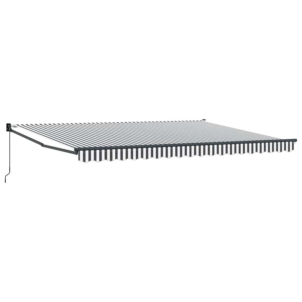 Copertină retractabilă antracit/alb, 4,5x3 m, textil/aluminiu GartenMobel Dekor