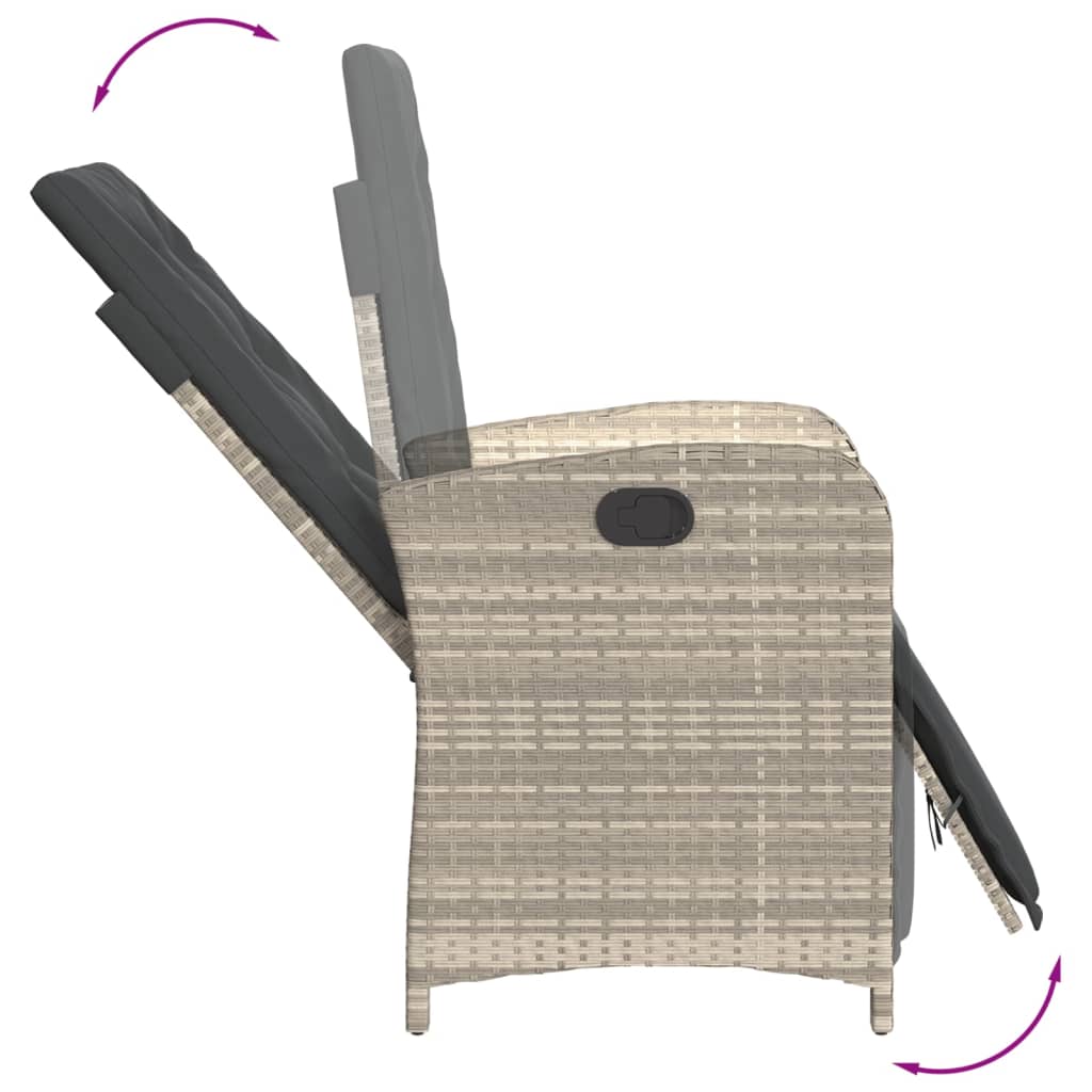 Set mobilier de grădină cu perne, 5 piese gri deschis poliratan GartenMobel Dekor