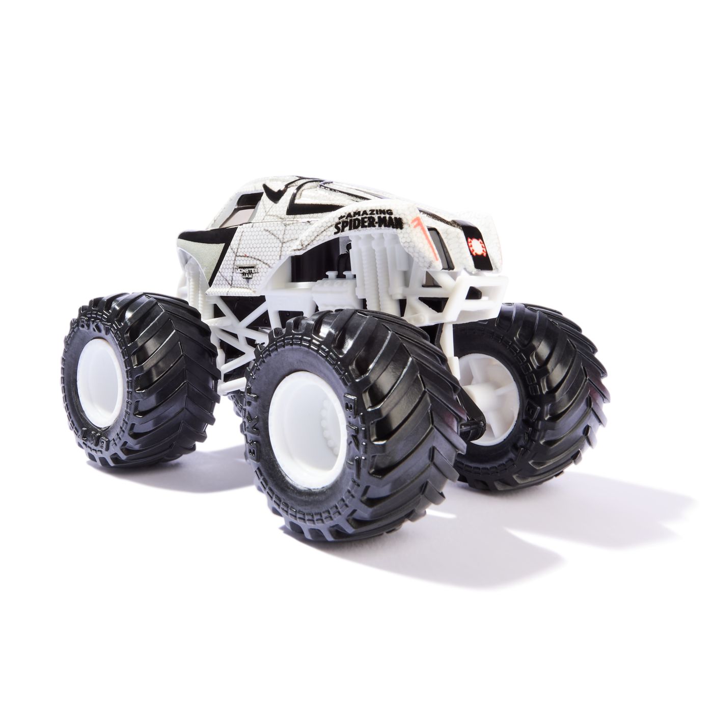 MONSTER JAM MARVEL CAMION GIGANT AMAZING SPIDER MAN ROSU SCARA 1 LA 64