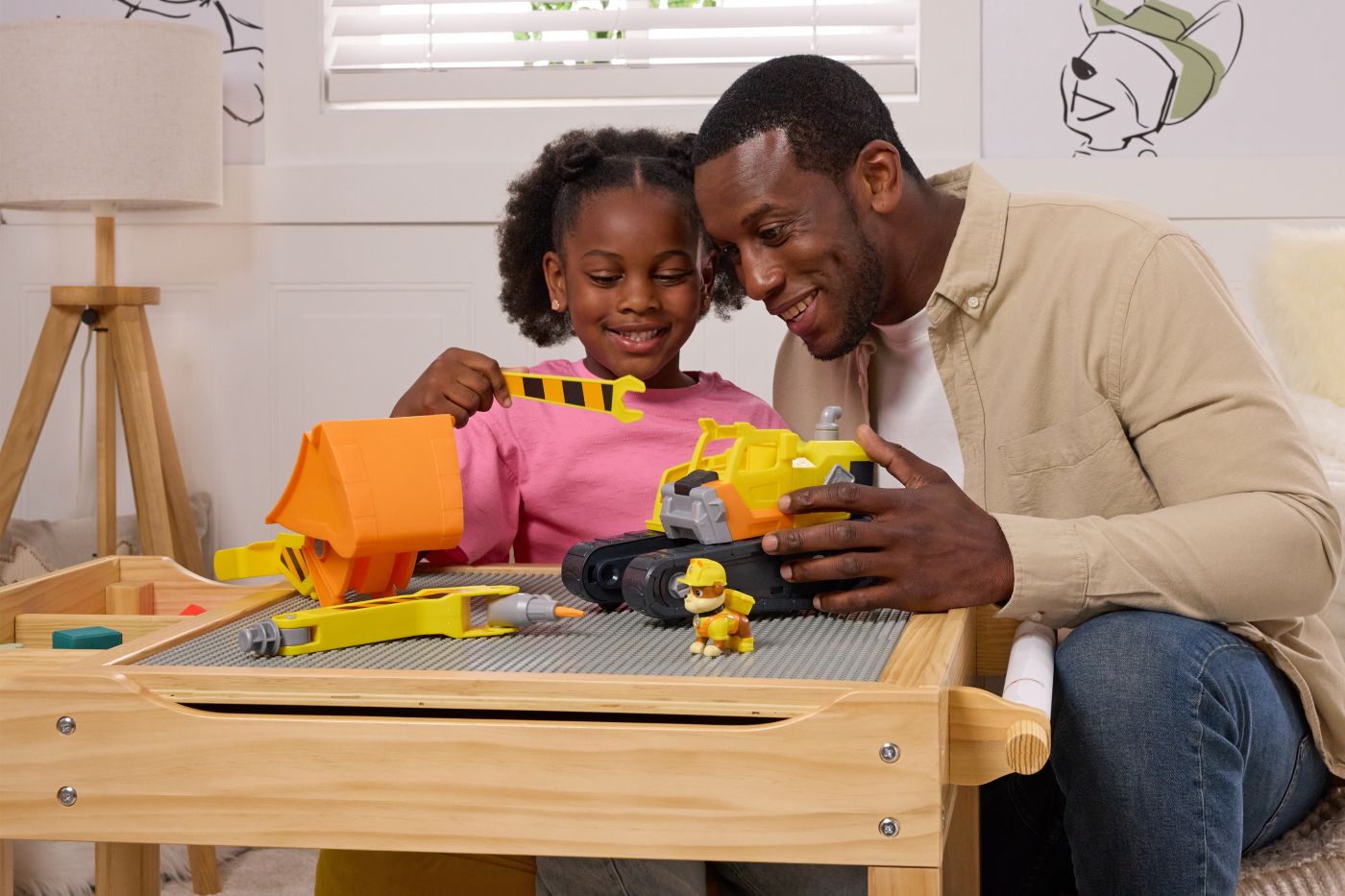 PATRULA CATELUSILOR RUBBLE SI ECHIPA VEHICUL BULDOZER MULTIFUNCTIONAL 2 IN 1