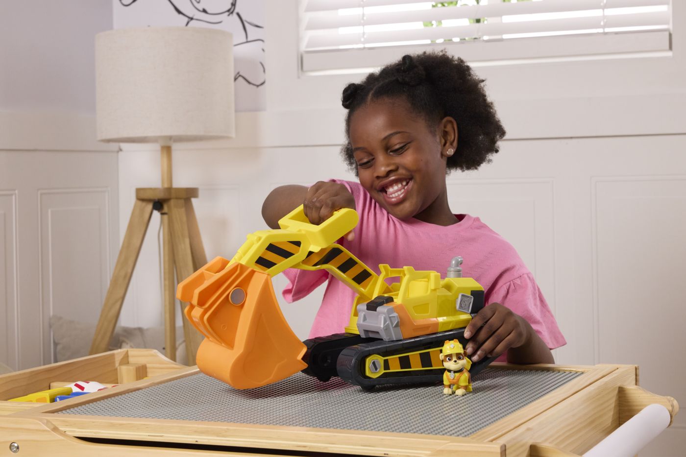 PATRULA CATELUSILOR RUBBLE SI ECHIPA VEHICUL BULDOZER MULTIFUNCTIONAL 2 IN 1