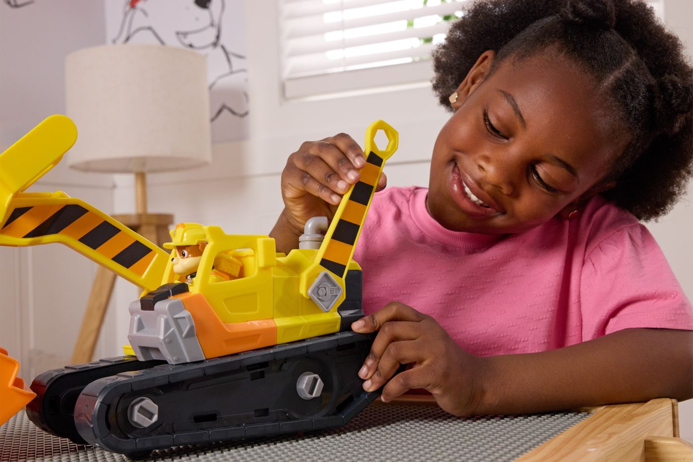 PATRULA CATELUSILOR RUBBLE SI ECHIPA VEHICUL BULDOZER MULTIFUNCTIONAL 2 IN 1