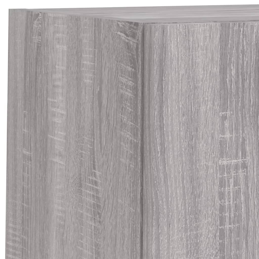 Comode TV de perete cu lumini LED, 4 piese, gri sonoma GartenMobel Dekor