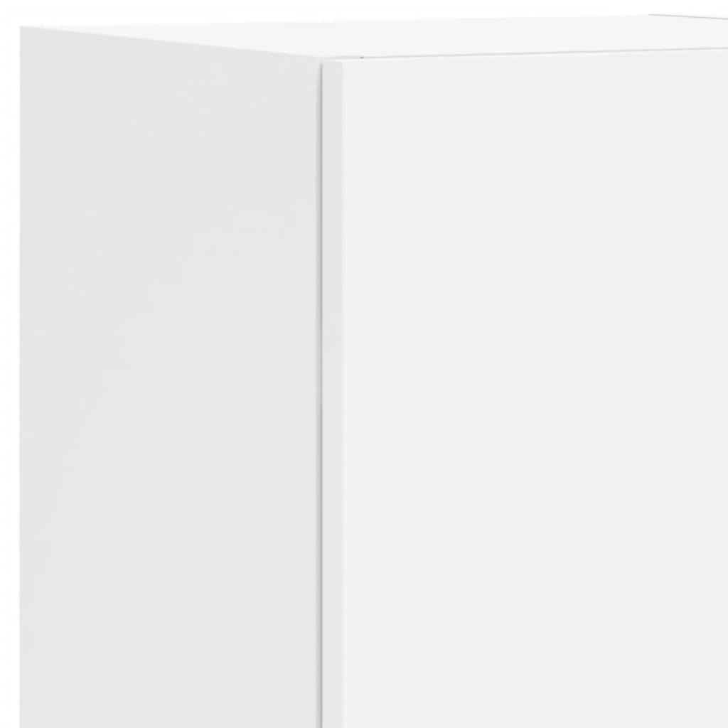 Unități de perete TV cu LED-uri, 5 piese, alb, lemn prelucrat GartenMobel Dekor