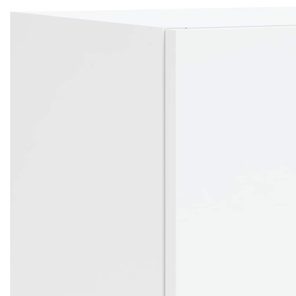 Unități de perete TV cu LED-uri, 4 piese, alb, lemn prelucrat GartenMobel Dekor